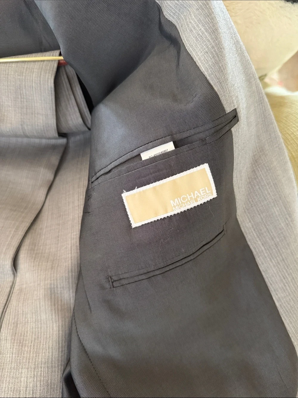 Michael Kors Light Gray Men's Two-Button Suit Jacket